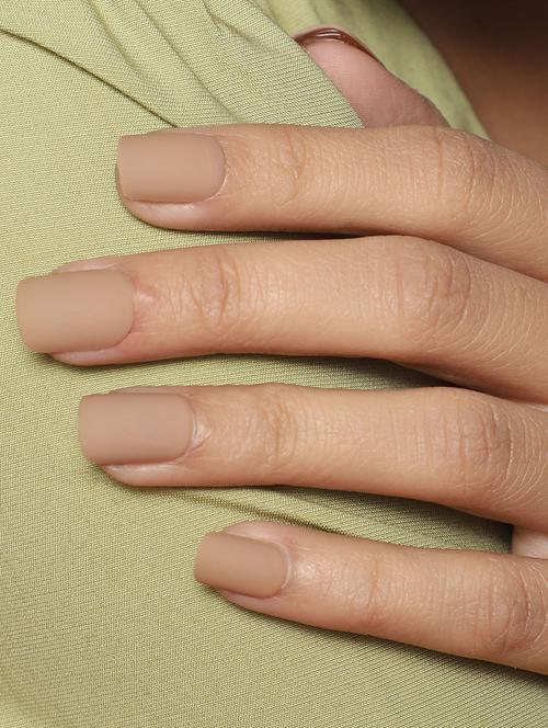 lick 12 pcs matte classic nude square shape acrylic false reusable press on nails with application kit - 19699389 - Very Small Image - 1