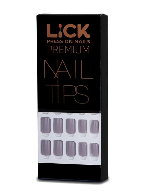 lick 12 pcs lavender square shape false reusable press on nails with application kit - 19699401 - Very Small Image - 1