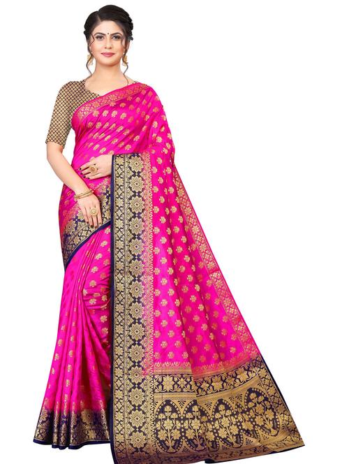 self design kanjivaram saree with blouse - 19699558 - Very Small Image - 1