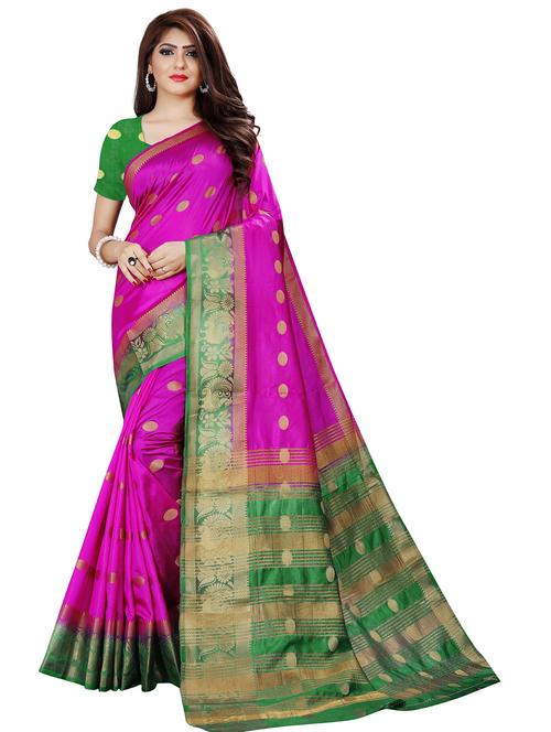 self design kanjivaram saree with blouse - 19699577 - Very Small Image - 1