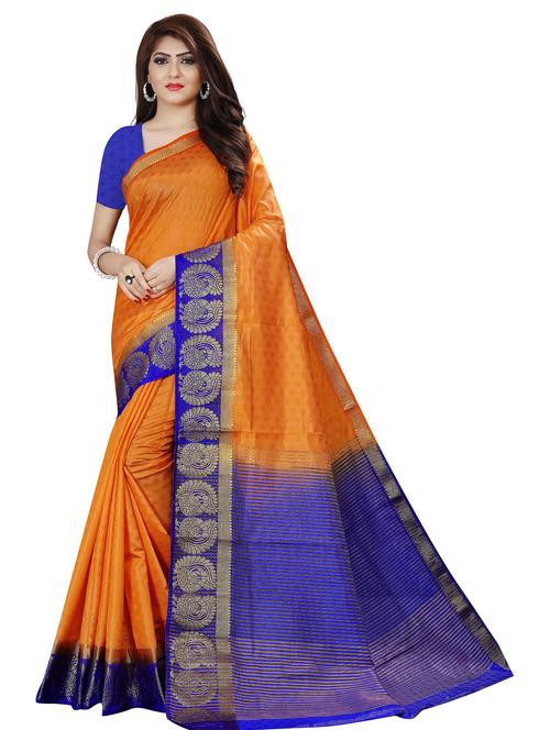 self design kanjivaram saree with blouse - 19699593 - Very Small Image - 1