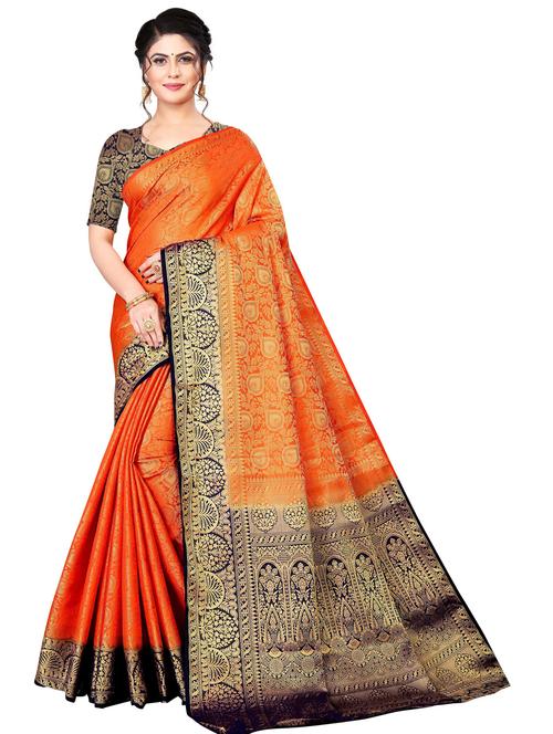 self design kanjivaram saree with blouse - 19699611 - Very Small Image - 1