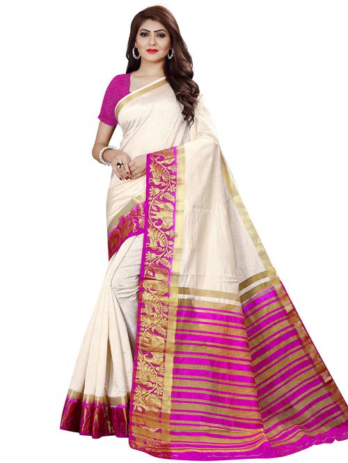 self design kanjivaram saree with blouse - 19699648 - Very Small Image - 1