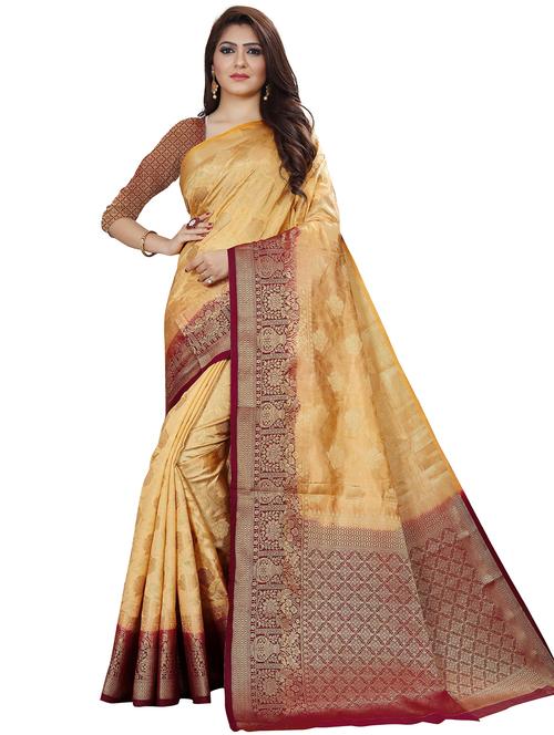 self design kanjivaram saree with blouse - 19699762 - Very Small Image - 1