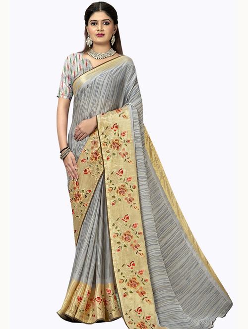 self designed woven saree with blouse - 19699973 - Very Small Image - 1