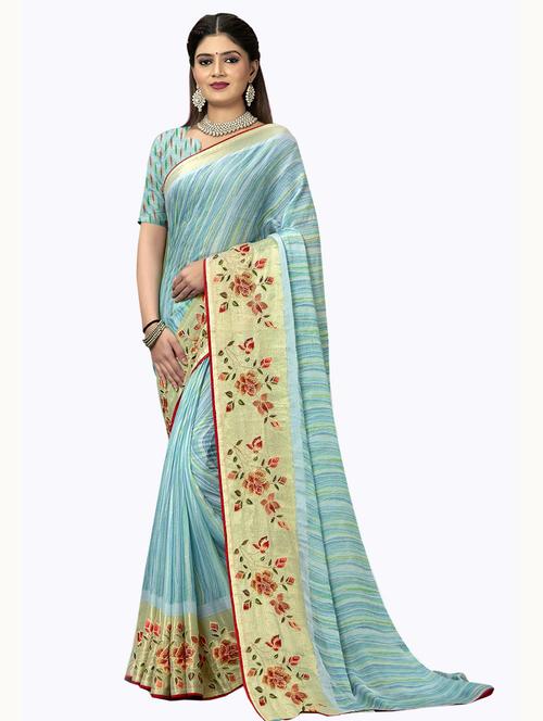 self designed woven saree with blouse - 19699974 - Very Small Image - 1