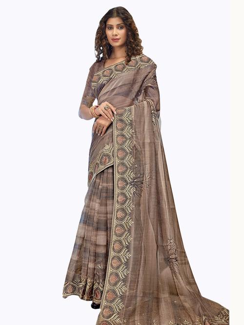 self designed woven saree with blouse - 19700021 - Very Small Image - 1