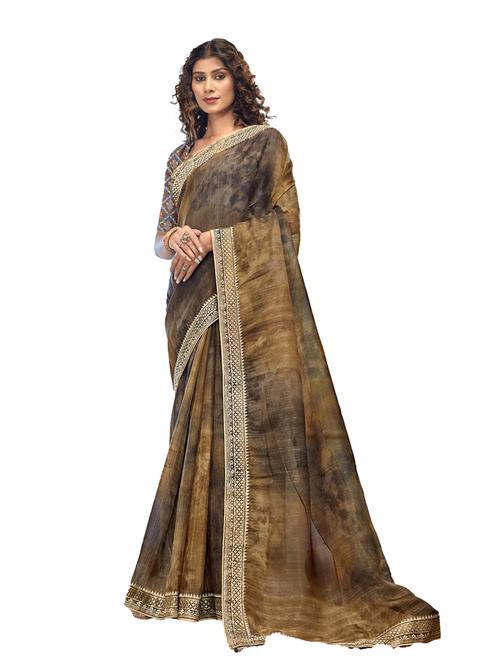 women's bordered royal blue colored saree - 19700074 - Very Small Image - 1
