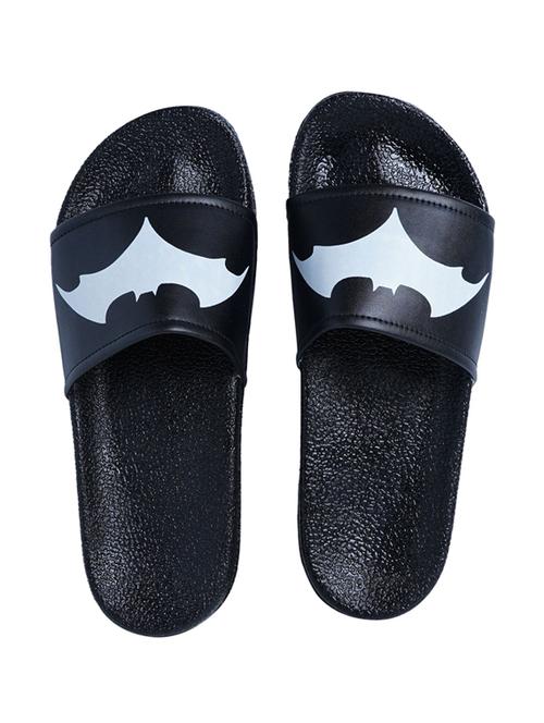 black leatherette slip on flip flops - 19700172 - Very Small Image - 1