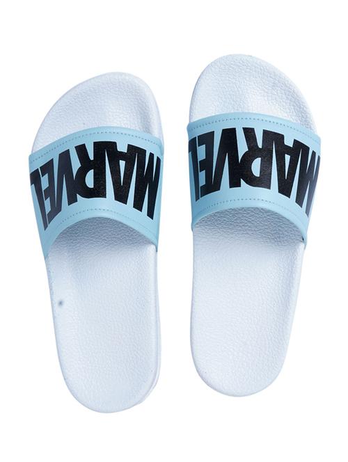 blue leatherette slip on flip flops - 19700179 - Very Small Image - 1