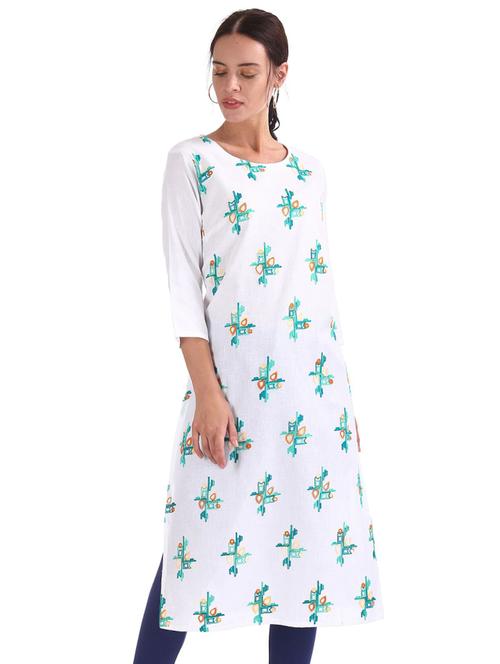 round neck solid straight kurta - 19700496 - Very Small Image - 1