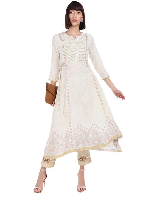 notch neck printed a-line kurta - 19700635 - Very Small Image - 1