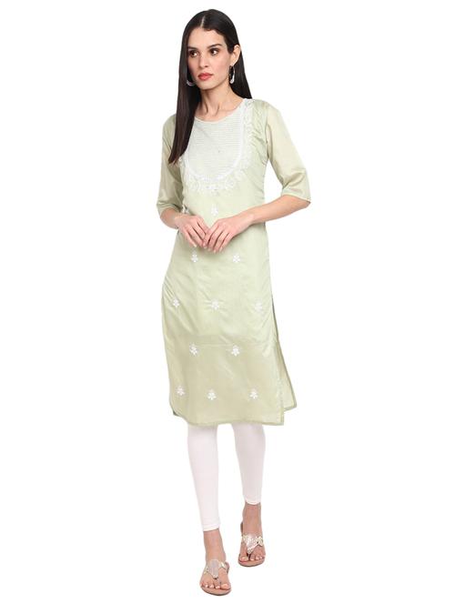 round neck solid straight kurta - 19700754 - Very Small Image - 1