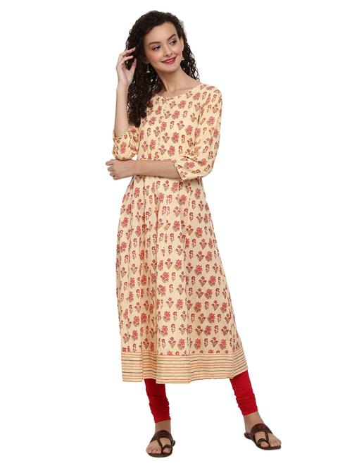 round neck printed straight kurta - 19700805 - Very Small Image - 1