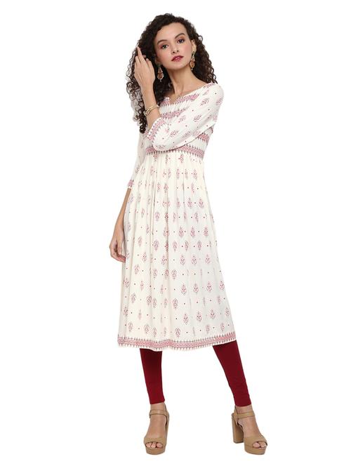notch neck a-line kurta - 19700833 - Very Small Image - 1