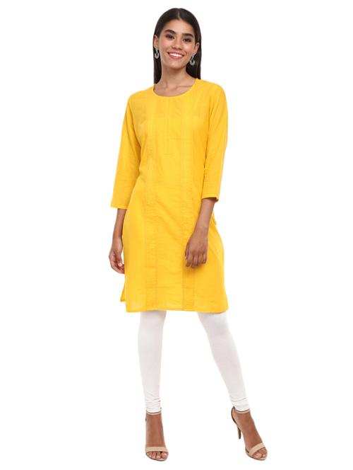 round neck solid straight kurta - 19700857 - Very Small Image - 1