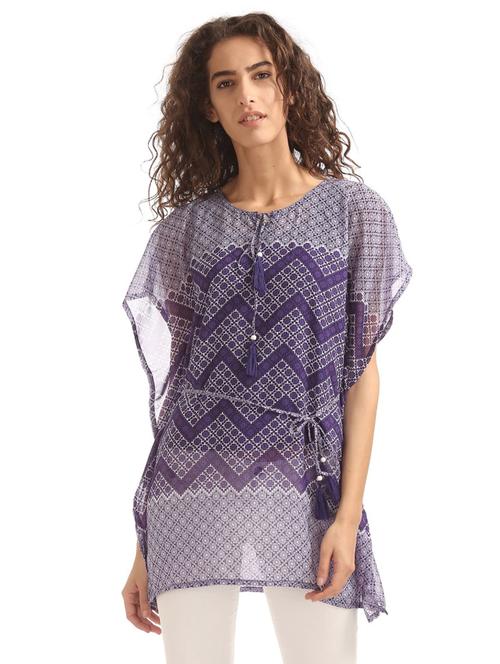 women boat neck printed a-line kurti - 19701037 - Very Small Image - 1