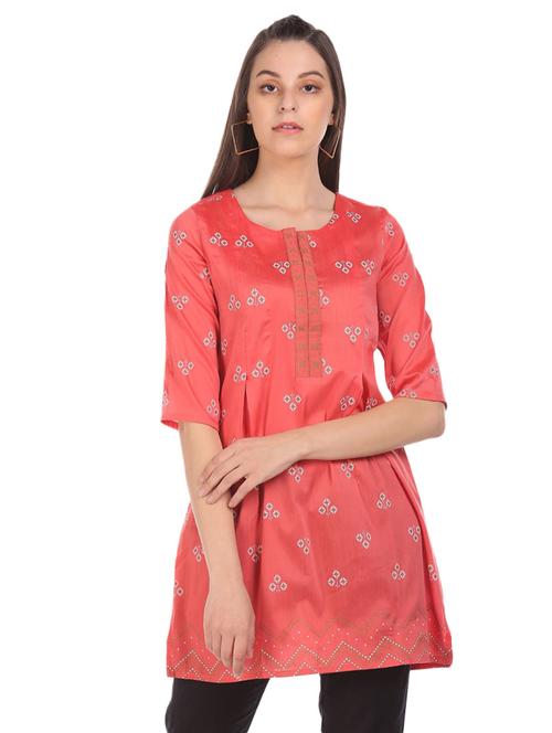 women round neck printed a-line kurta - 19701046 - Very Small Image - 1