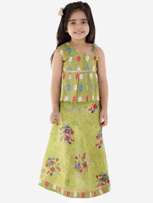 green printed lehenga choli - 19701367 - Very Small Image - 1