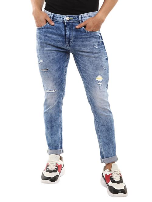 mens skinny fit distressed jeans - 19701540 - Very Small Image - 1