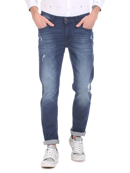 mens slim fit distressed jeans - 19701561 - Very Small Image - 1