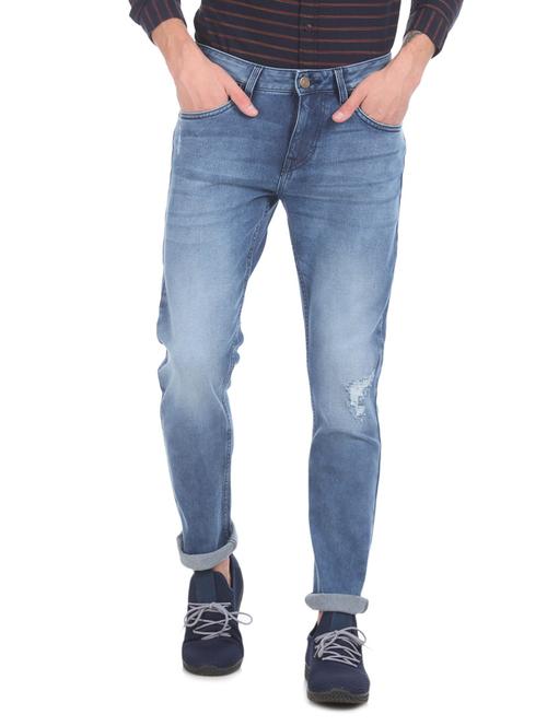 low rise solid heavy washed jeans - 19701565 - Very Small Image - 1