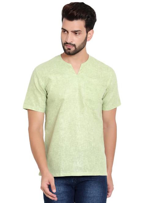 notched neck solid short kurta - 19702631 - Very Small Image - 1