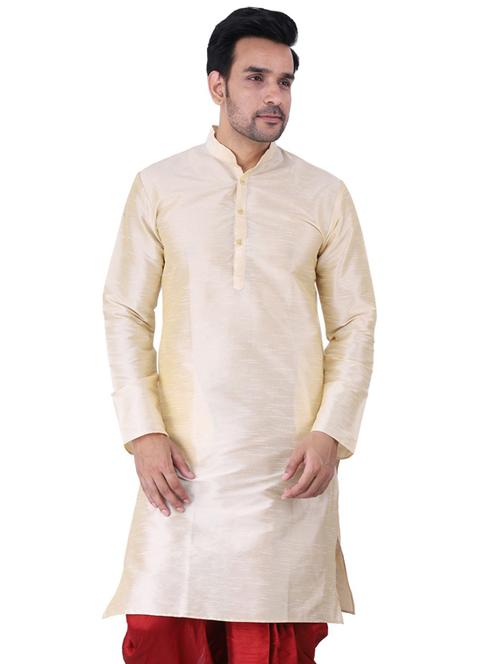 off -white solid dhoti kurta set - 19702743 - Very Small Image - 1