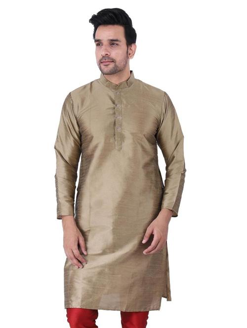 brown solid kurta pyjama set - 19702779 - Very Small Image - 1