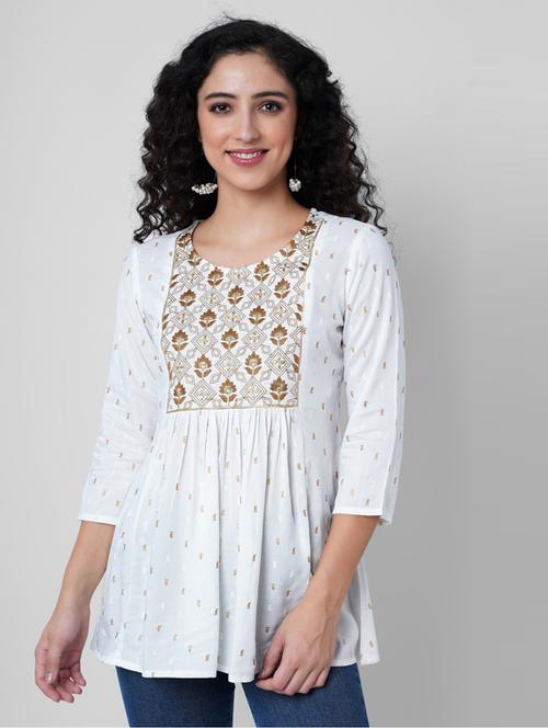 white printed regular top - 19702901 - Very Small Image - 1