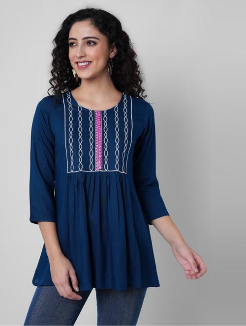 blue solid regular top - 19702908 - Very Small Image - 1