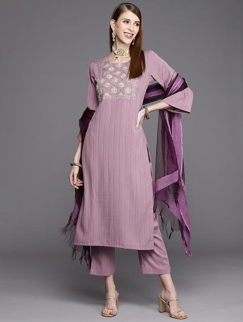 purple embroidered suit set - 19703741 - Very Small Image - 1