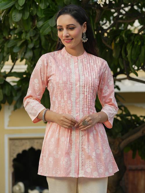 pink printed regular tunic - 19707646 - Very Small Image - 1