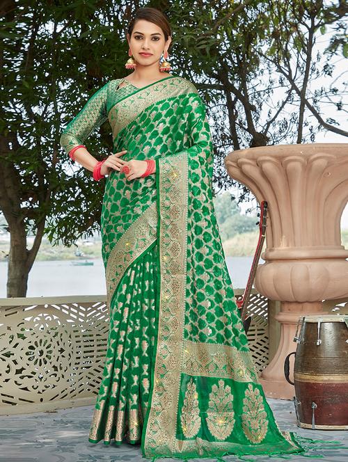 women's banarasi saree with blouse - 19708651 - Very Small Image - 1