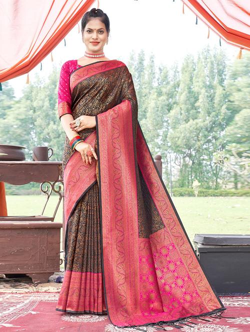 women's banarasi saree - 19708688 - Very Small Image - 1