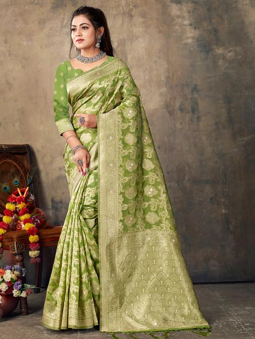 women's banarasi saree with blouse - 19708715 - Very Small Image - 1