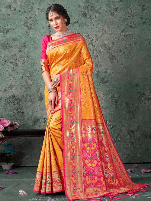 self design patola saree - 19708750 - Very Small Image - 1