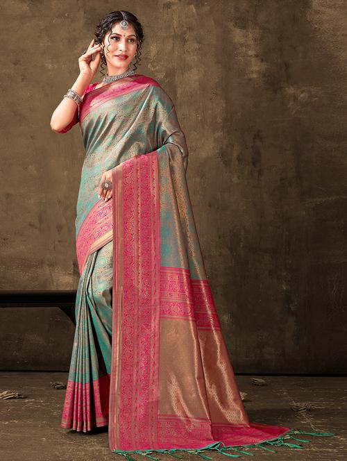 women's self design light green colored saree - 19708770 - Very Small Image - 1