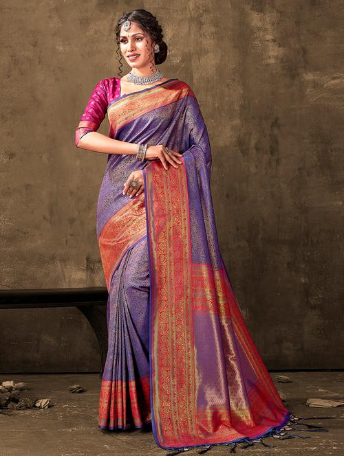 women's self design purple colored saree - 19708772 - Very Small Image - 1