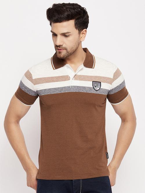 striped cotton polo t-shirt - 19709068 - Very Small Image - 1