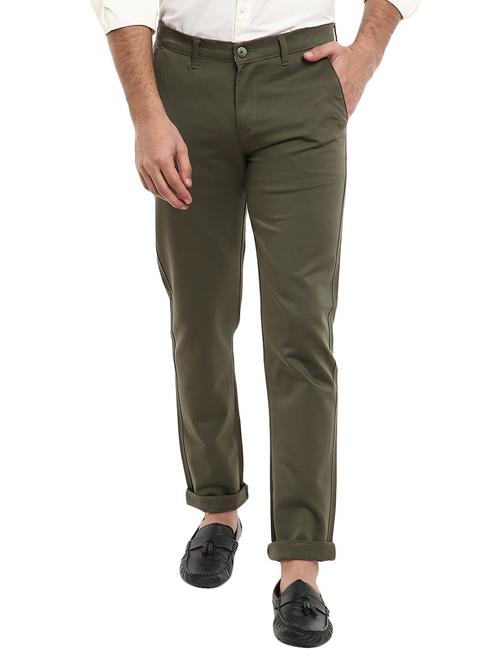 green cotton chinos casual trousers - 19709466 - Very Small Image - 1