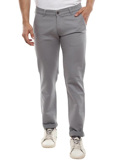 grey polyester chinos casual trousers - 19709499 - Very Small Image - 1