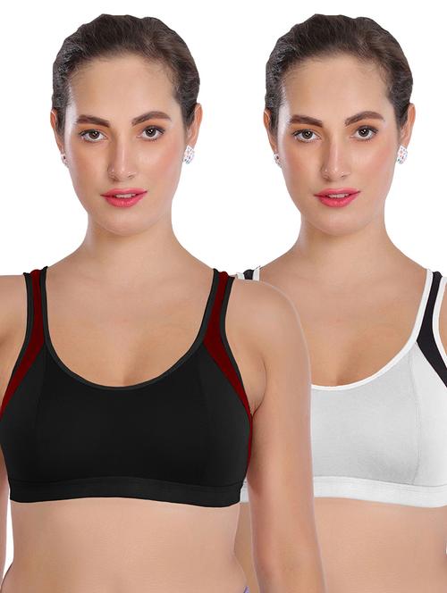 multi colored lycra sports bra - 19710659 - Very Small Image - 1