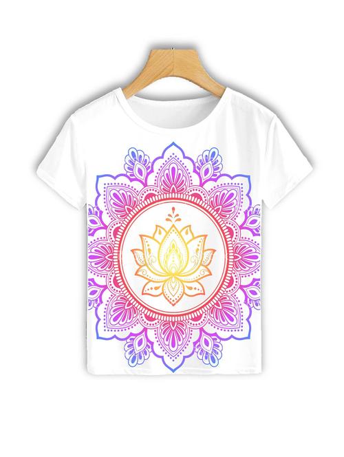 round neck mandala front print t-shirt - 19710816 - Very Small Image - 1