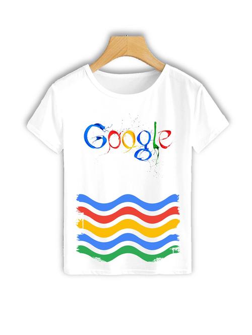 round neck google front print t-shirt - 19710820 - Very Small Image - 1