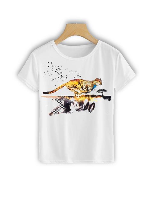 round neck tiger front print t-shirt - 19710854 - Very Small Image - 1