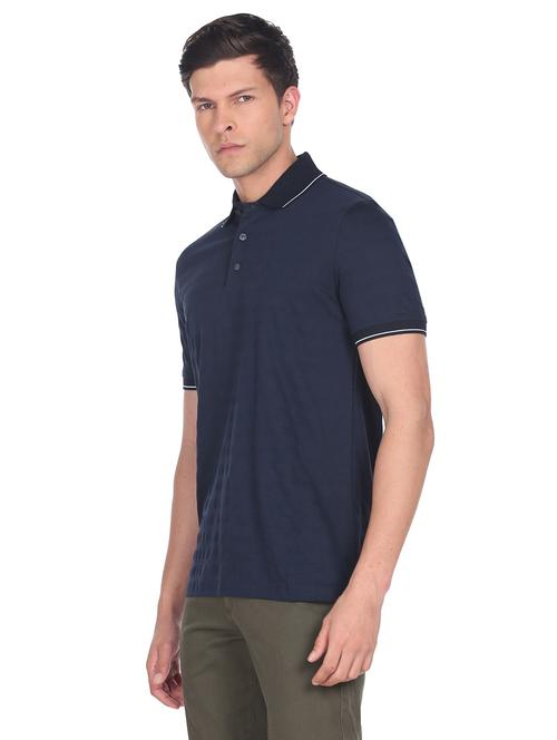 blue cotton polo t-shirt - 19712943 - Very Small Image - 1