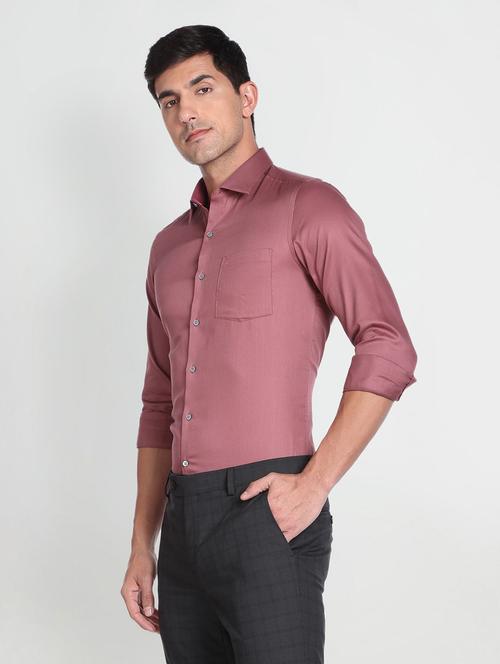 mauve solid formal shirt - 19713236 - Very Small Image - 1