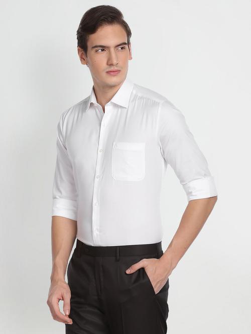 white solid formal shirt - 19713282 - Very Small Image - 1