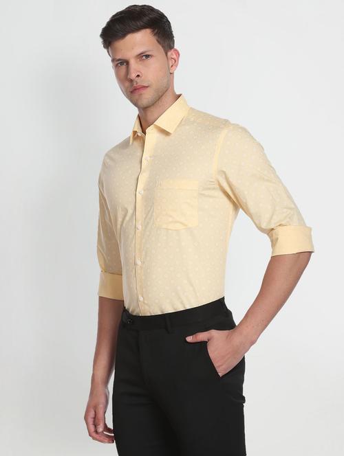 yellow printed formal shirt - 19713424 - Very Small Image - 1